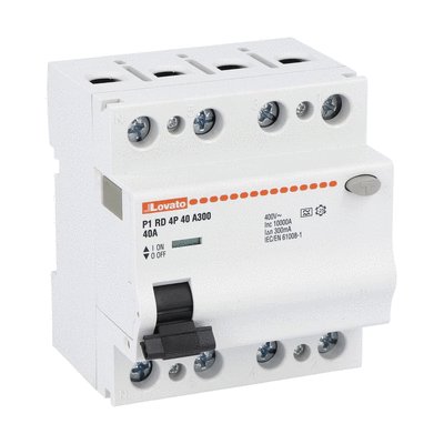 Residual current operated circuit breaker, 4 modules, 4P - type A, 40A, 300mA