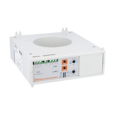 Earth leakage relay with 1 operatin threshold, compact panel mount. CT incorporated, 110VAC/DC-240VAC-415VAC