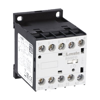 Three-pole contactor, IEC operating current Ie (AC3) = 9A, DC coil, 24VDC, 1NC auxiliary contact