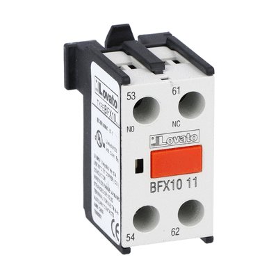 Auxiliary contact with front centre mounting. Screw terminals, for BF00, BF09...BF150 series contactors, 1NO+1NC