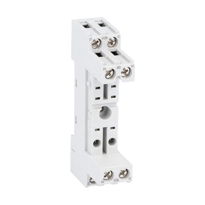 Socket for relay for fitting on DIN rail or screws, screw terminals