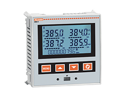 Flush-mount LCD multimeter, expandable, backlight icon LCD display, 72X46mm/2.8X1.8”, auxiliary supply 100-440VAC/120-250VDC, front optical port