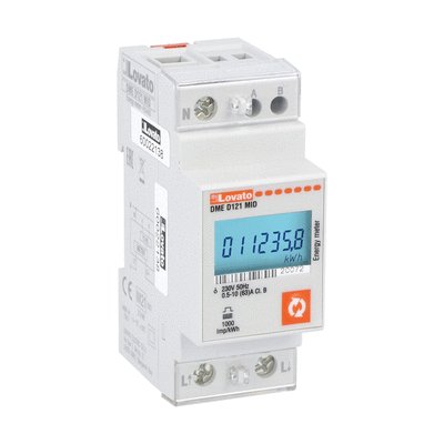 Energy meter, single-phase, MID certified, non expandable, 63A direct connection, 2U, RS485 interface, multi-measurements, 230VAC