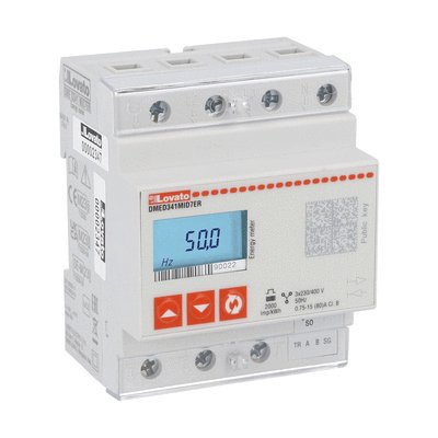Energy meter for charging stations, three-phase with neutral, non expandable, MID certified -25…+70°C, bi-directional, Eichrecht certified, 80A direct connection, 4U, RS485 interface, programmable static output, multi-measurements
