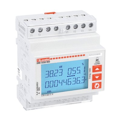 Energy meter, three-phase with or without neutral, MID certified, non expandable, connection by CT /5A secondary, 4U, RS485 interface, multi-measurements