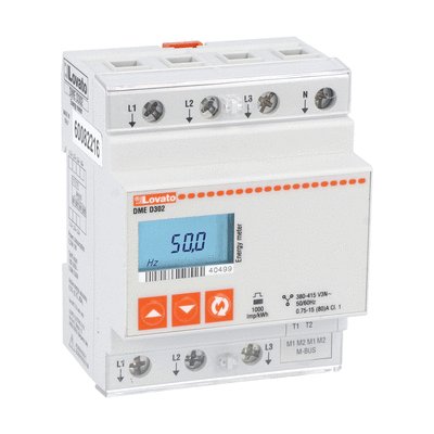 Energy meter, three-phase with neutral, non expandable, 80A direct connection, 4U, M-BUS interface, multi-measurements