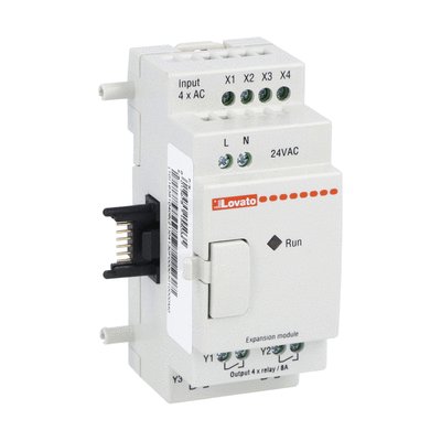 Micro PLCs, expansion module, auxiliary supply voltage 24VAC, 4/4 relay