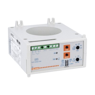 Earth leakage relay with 1 operatin threshold, compact panel mount. CT incorporated, 24-48VAC/DC