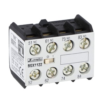 Auxiliary contact for reversing and changeover assemblies, screw terminals, for BG... series mini-contactors, 2NO+2NC