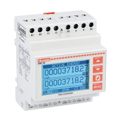 Data concentrator, expandable, with 8 programmable digital inputs, 4U, expandable, RS485 port, for data collection+pulse count from DMEM100T1 and DMED…