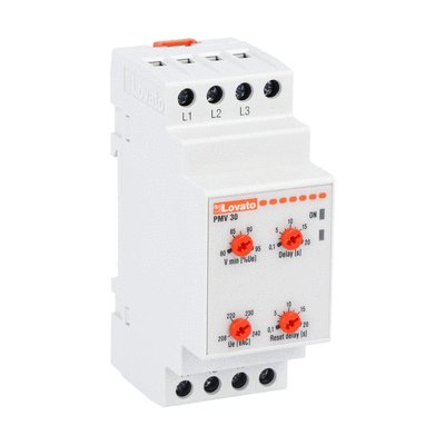 Voltage monitoring realy for three-phase system, without neutral, minimum AC voltage. Phase loss and incorrect phase sequence, 380...575VAC 50/60Hz
