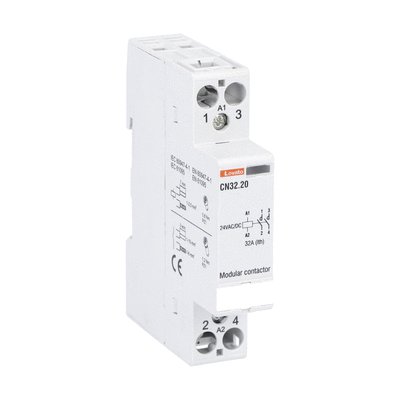 Modular contactor, one or two-pole, 32A AC1, 24VAC/DC (2NO)