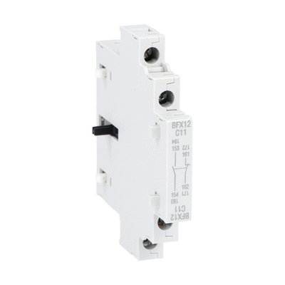 Contacto auxiliar para montaje lateral. Bornes de tornillo, para contactores serie BF160…BF400, 1NO+1NC