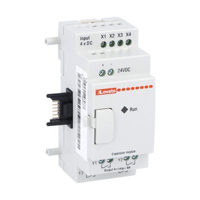 Micro PLCs, expansion module, auxiliary supply voltage 24VDC, 4/4 relay