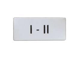 International label for pushbuttons and selector switches. "I-II"