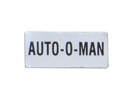 Label for selector switches. "AUTO-0-MAN"