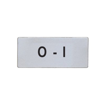 International label for pushbuttons and selector switches. "0-I"
