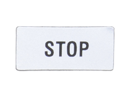 Label for general use. "STOP"