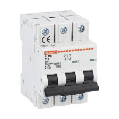 Disjoncteurs miniatures magnetotermique 3P D 6A 10kA