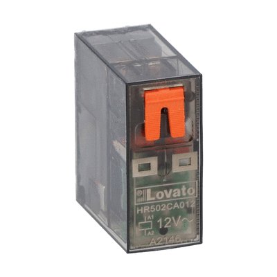 Relais miniatures industriels avec indicateur à LED sans embase, 2 inverseur 12VAC 8A