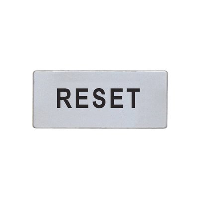 Label for general use. "RESET"