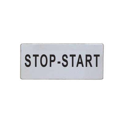 Label for selector switches. "STOP-START"