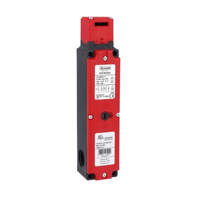 Safety switch with solenoid. Key contacts 1NO+1NC. Solenoid contacts 2NC. Solenoid supply 24VAC/DC