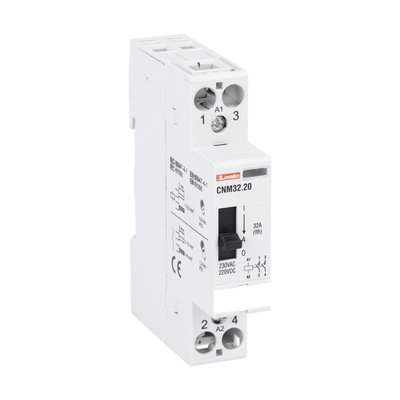 Modular contactor with manual control, one or two-pole, 32A AC1, 220...230VAC (2NO)