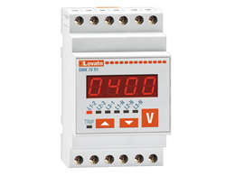 Voltmeter, three-phase, 3 phase voltage values, 3 phase to phase voltage values, 3 max phase voltagevalues, 3 max phase to phase voltage values, 3 min phase voltage values, 3 min phase to phase voltage values. Relay output with control and protection functions