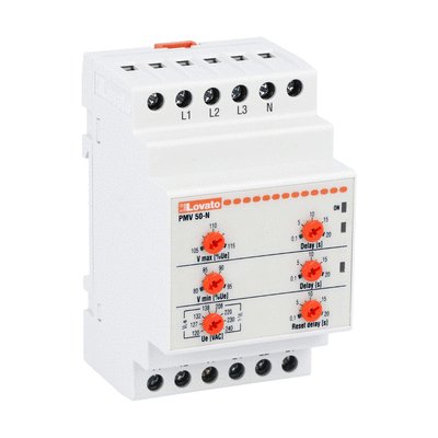 Voltage monitoring realy for three-phase system, with or without neutral, minimum and maximum AC voltage. Phase loss, neutral loss and incorrect phase sequence, 380...575VAC 50/60Hz