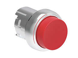 Operatore pulsante ad impulso serie Platinum metallica Ø22mm, sporgente, rosso