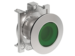 Testa per indicatori luminosi Ø30mm serie Platinum metallica a filo, verde. Senza base di fissaggio