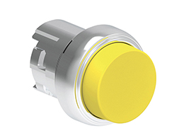 Operatore pulsante ad impulso serie Platinum metallica Ø22mm, sporgente, giallo