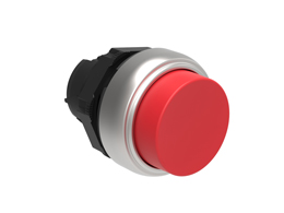 Operatore pulsante ad impulso Ø22mm serie Platinum plastica cromata, sporgente, rosso