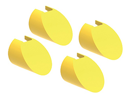 Kit 4 tappi di protezione viti per pulsantiere plastiche, giallo
