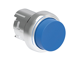 Operatore pulsante ad impulso serie Platinum metallica Ø22mm, sporgente, blu