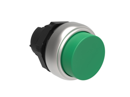 Operatore pulsante ad impulso Ø22mm serie Platinum plastica cromata, sporgente, verde