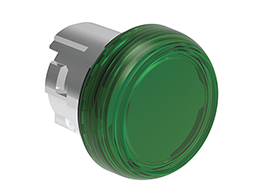 Metalowa głowica lampki Ø22mm serii Platinum, zielona, bez adaptera montażowego