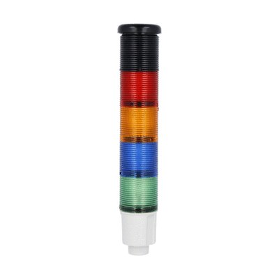 Kolumna sygnalizacyjna, fi45mm, kolor: zielony, niebieski, pomarańczowy i czerwony, sygnalizacja dźwiękowa, sygnał ciągły lub przerywany, zasilanie 24VDC, wbudowany obwód LED