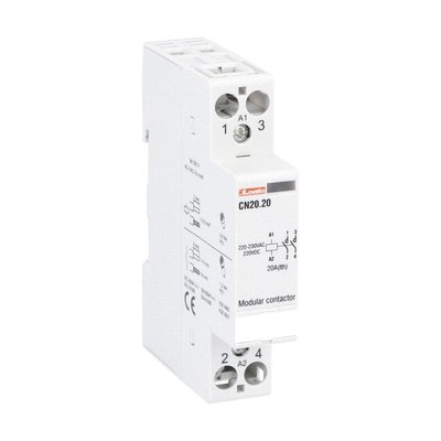 Modular contactor, one or two-pole, 20A AC1, 220...230VAC (2NO)