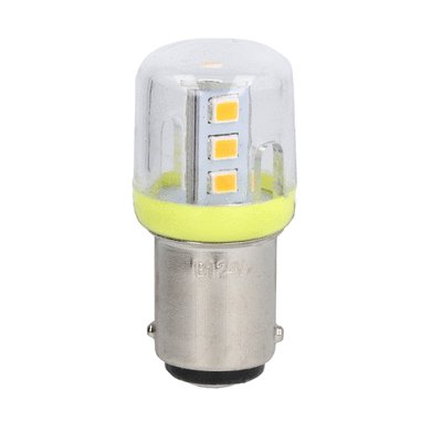 LED bulb, BA15D fitting, yellow/ORANGE, 110÷120VAC