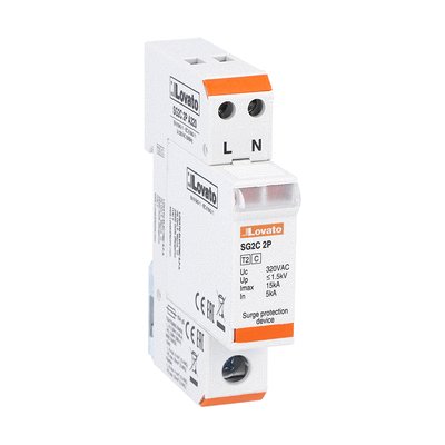 Surge protection device type 2 with plug-in cartridge, rated discharge current In (8/20μs) 5kA per pole, 2P