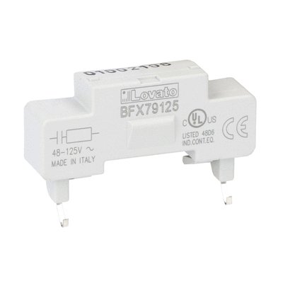 Quick connect surge suppressor for BF00A, BF09...BF150A AC contactors, 48-125VAC (resistor-capacitor)