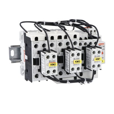 Completa star-delta starter, open frame, for starting time up to 12 seconds and a maximum of 30 operations/hour, max IEC operating current 43A. Coil voltage 230VAC 50/60Hz