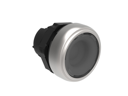Illuminated button actuator, spring return Ø22mm Platinum series chromed plastic, flush, transparent