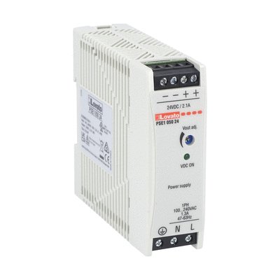 Compact DIN rail switching power supply, single-phase. 24VDC, 2.1A/50W